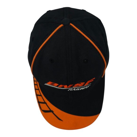 BNSF Railway Strapback Cap Hat Trucker Baseball Embroidered Logo Tracks Train - Picture 7 of 14